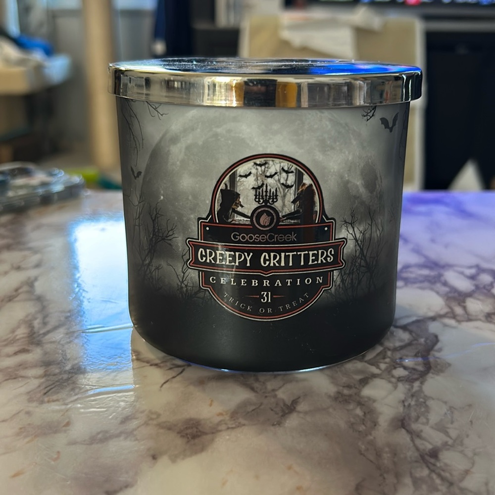 Brand new 14.5 ounce Goose Creek Candle “Creepy Critters” scented candle